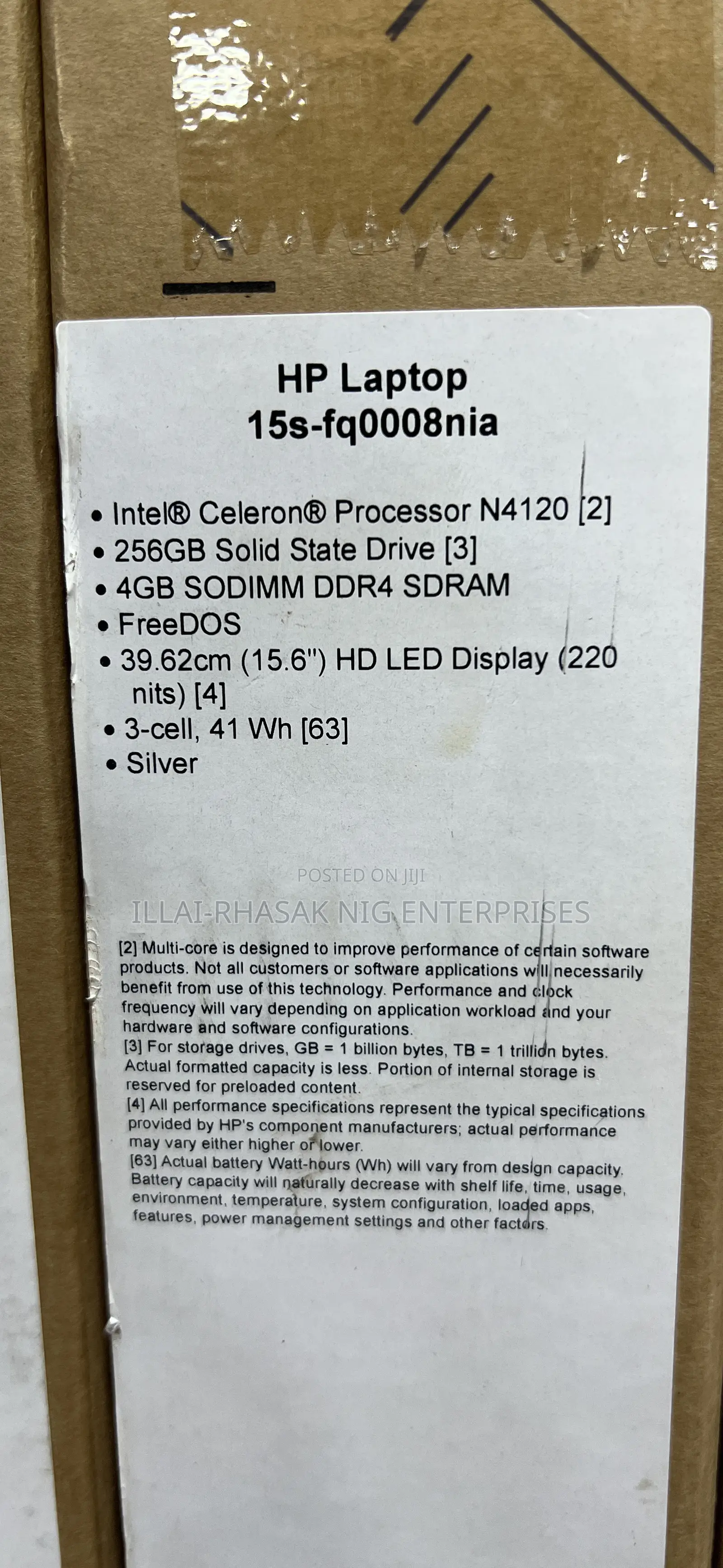 New Laptop HP 15s 4GB Intel Celeron SSD 256GB