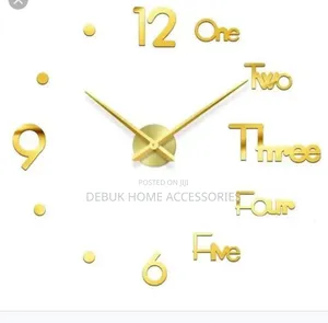 Gold 3d Diy Clock, 120cm