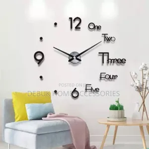 Black 120cm Diy 3d Clock