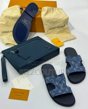Original Louis Vuitton Leather Slippers Available in Store
