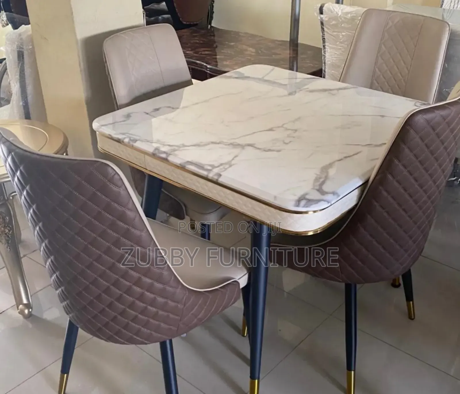 Imported Marble Top Dining Table by 4 With High Quality