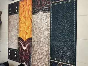 Leather Designed Velvet Center Rug