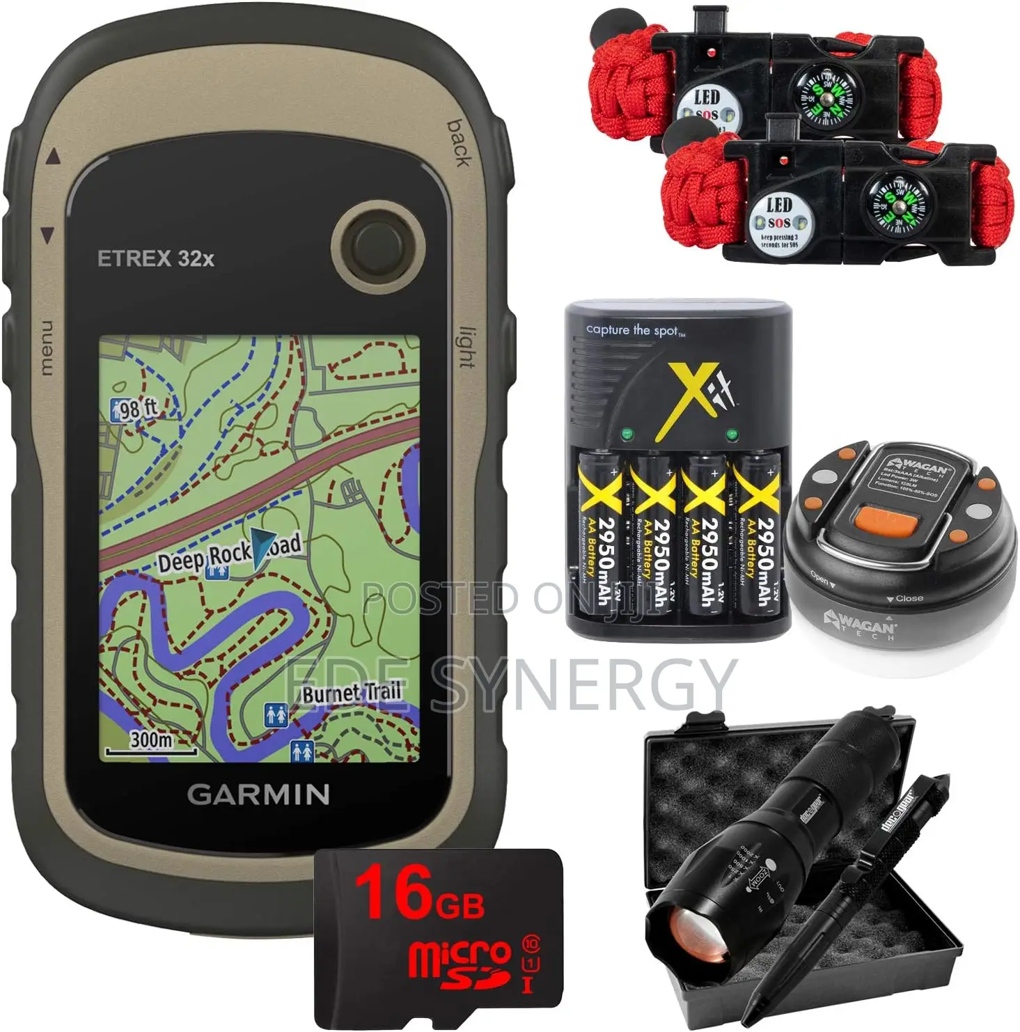 Garmin Etrex 32x:Handheld GPS, 16GB Camping Hiking Bundle