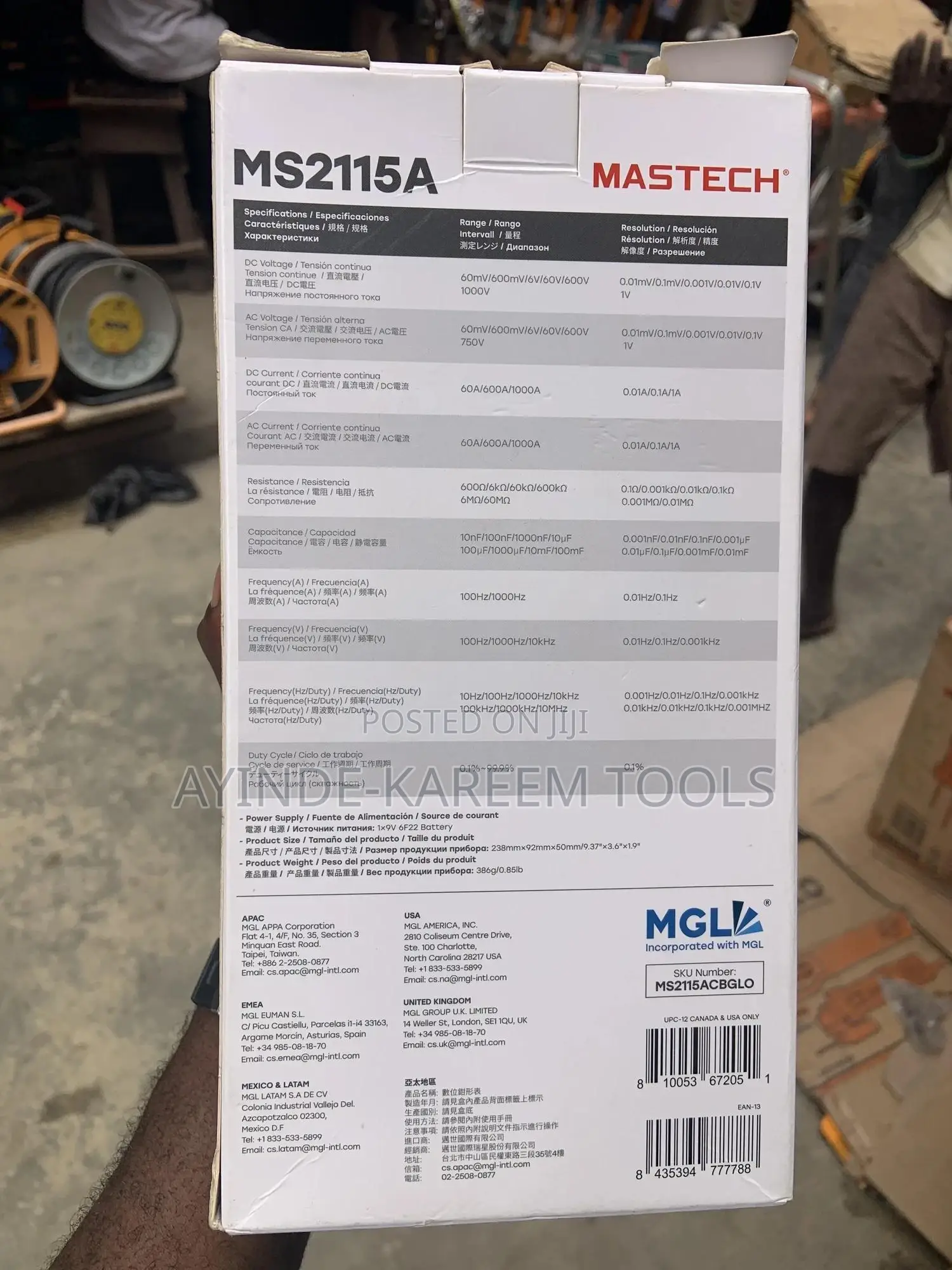Digital Ac Clamp Meter (Ms2115a)(1000v)