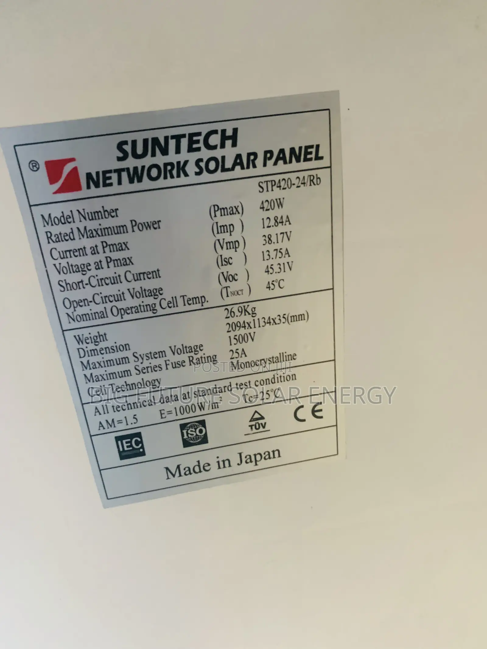 420watts Suntech Solar Panel 72C