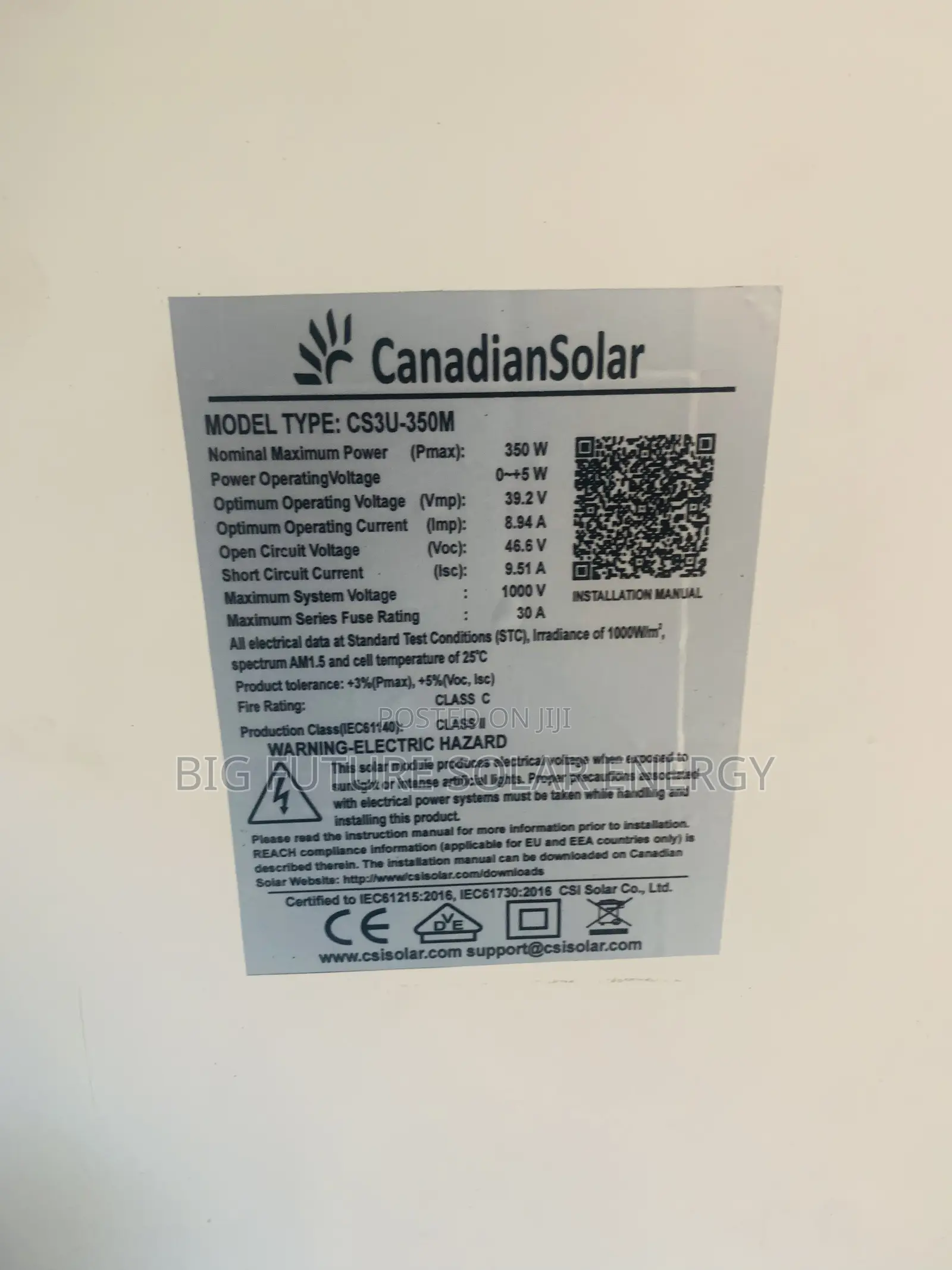 350watts Canadian SOLAR PANEL 72c
