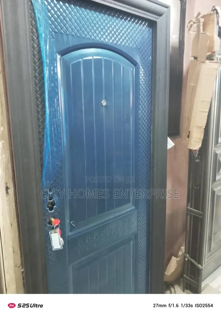 3ft X 7ft Room Kitchen Office Store Black Simple Steel Doors