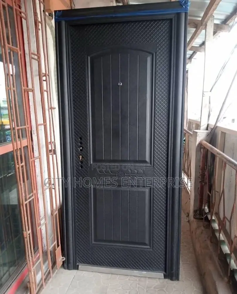 3ft X 7ft Room Kitchen Office Store Black Simple Steel Doors