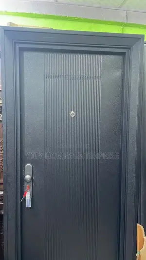 3ft X 7ft Room Kitchen Office Store Black Simple Steel Doors