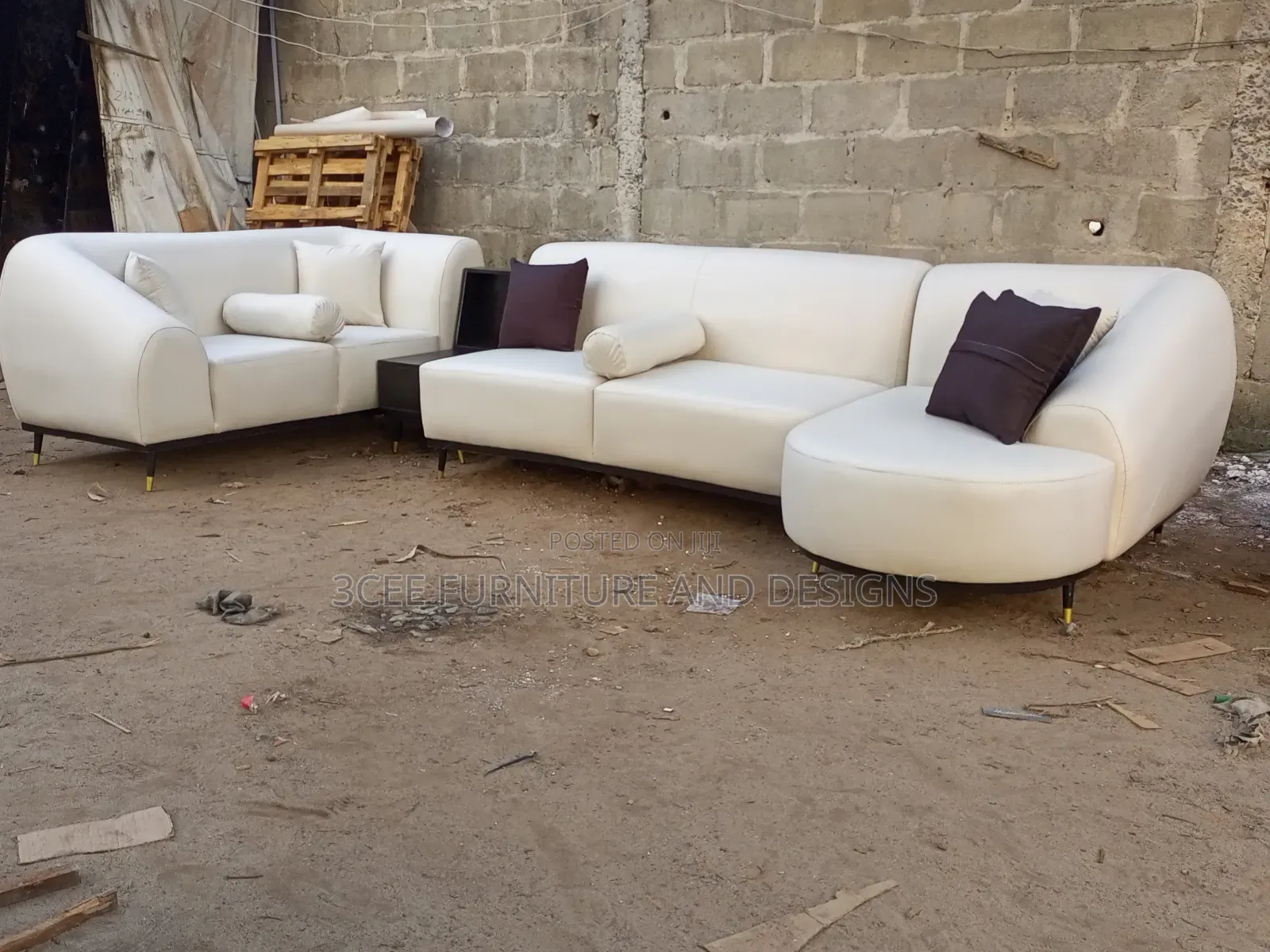 Modern U Shape Cream Color Couch