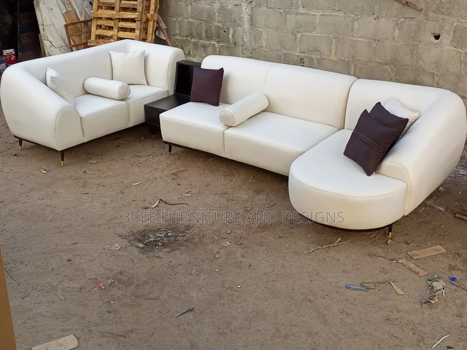 Modern U Shape Cream Color Couch
