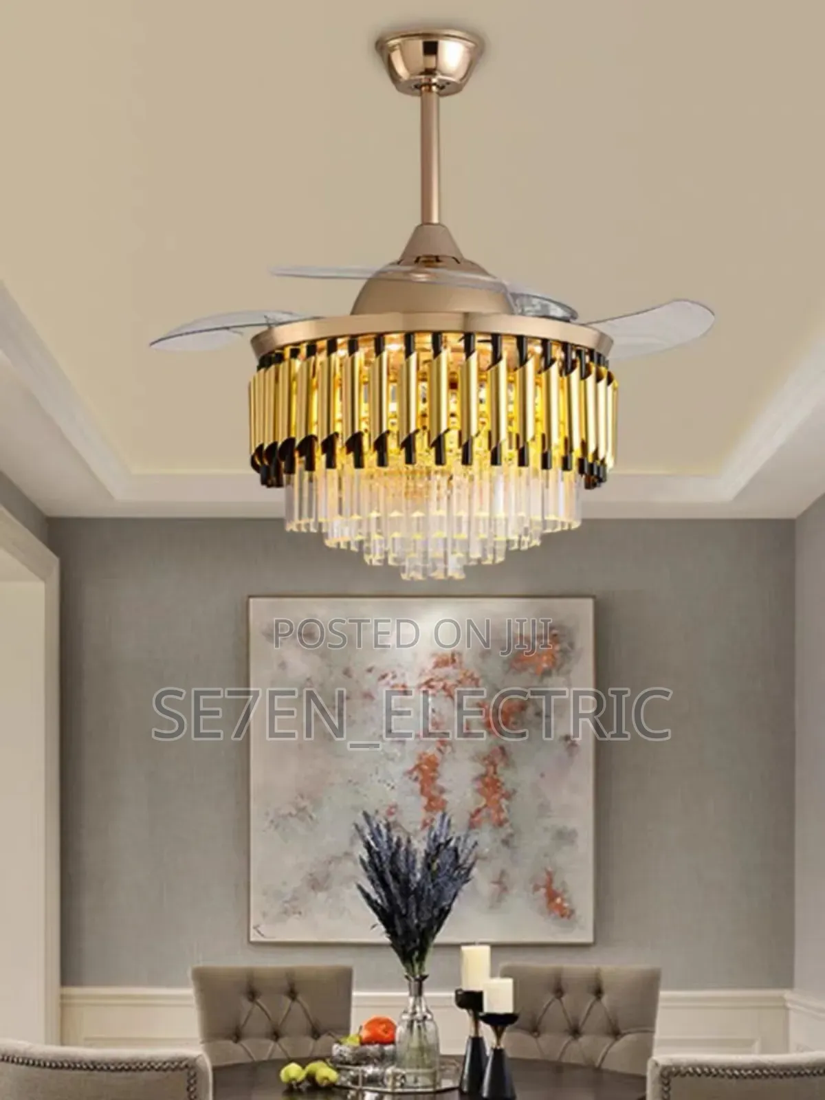 Crystal Chandelier Fan