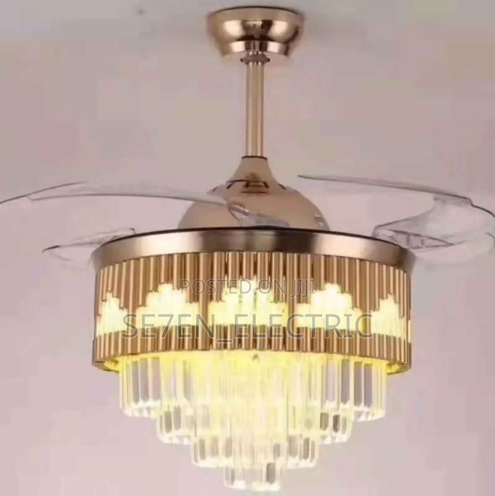 Chandelier Fan Light Crystal