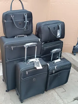 Black Set of 6 Moonlight Luxury Travelling Luggage Boxes