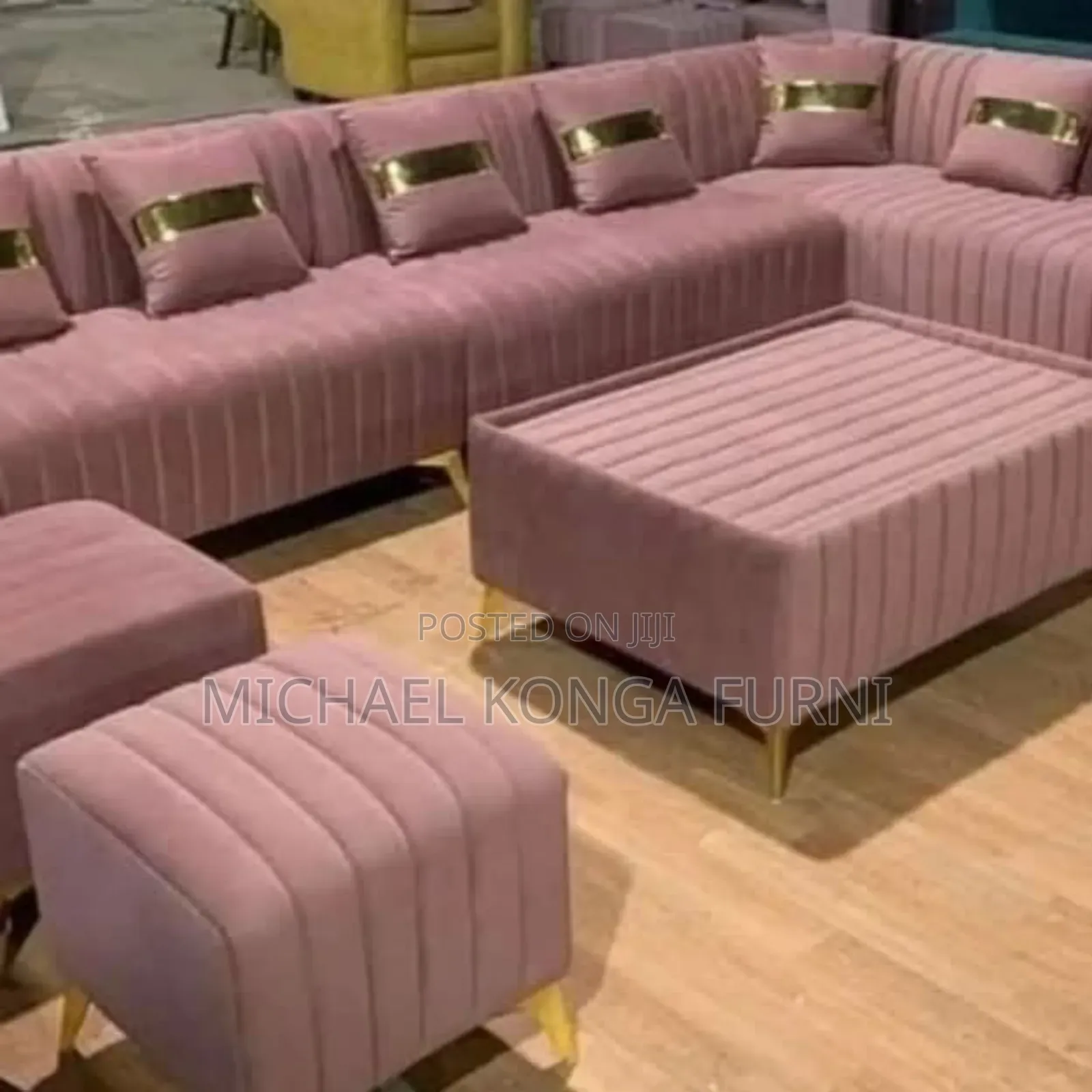 Lined L Shape Sofa