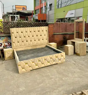 Top-Notch Upholstery Padded HDF Wooden 6 by 6 Bed Frame