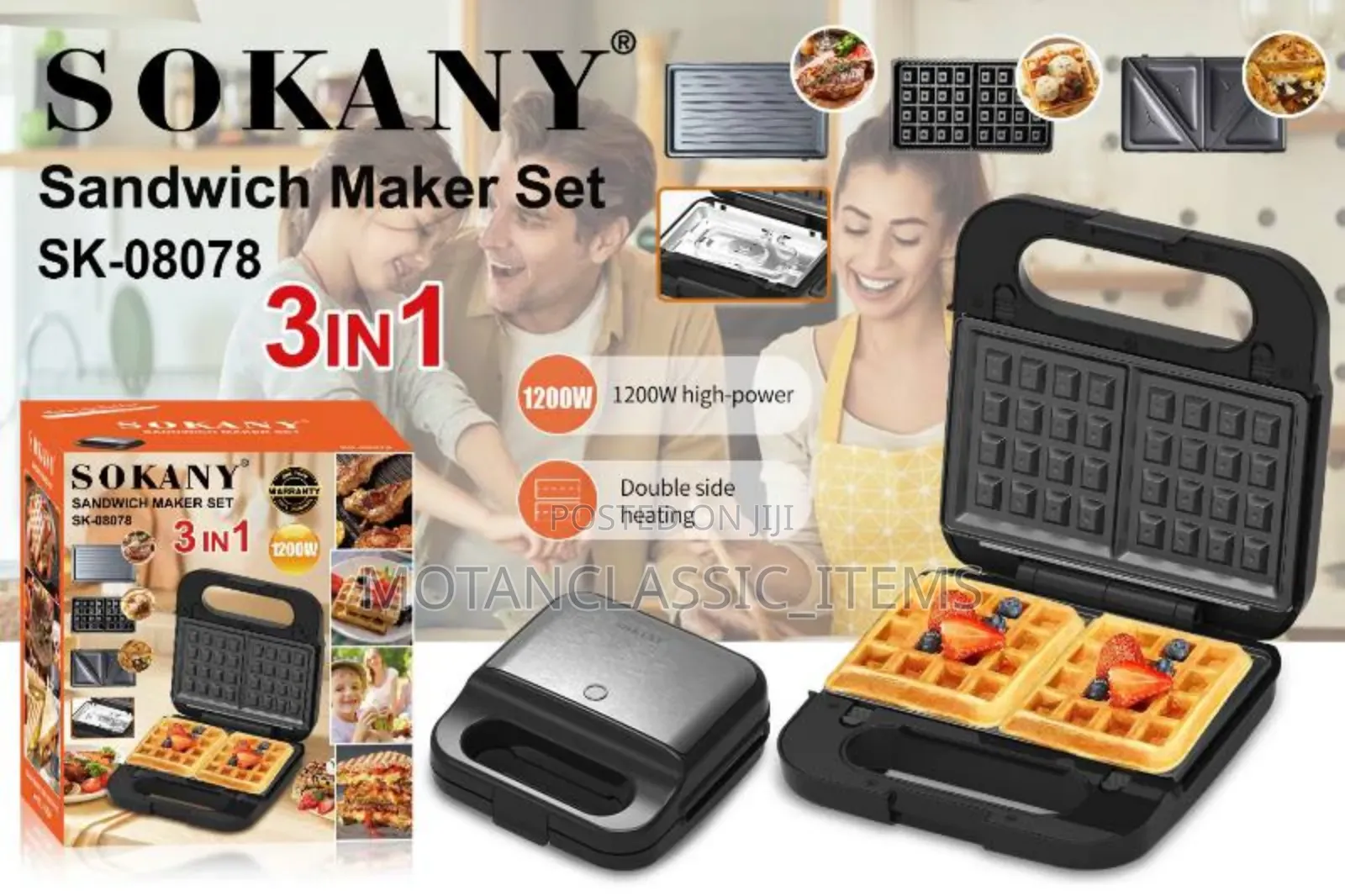 3 In1 Sokany Toasting Machine/ Sandwich/ Waffle Maker/ Grill