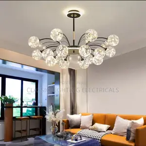 Modern Glass Ball Chandelier Pendant Light LED Blackiron Cei