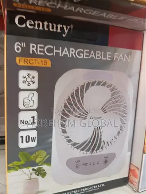 6" Century Rechargeable Fan With Led Light 10w