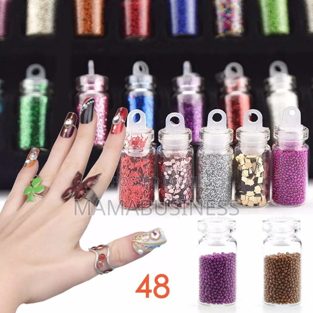 48pc Rhinestone Nail Glitter