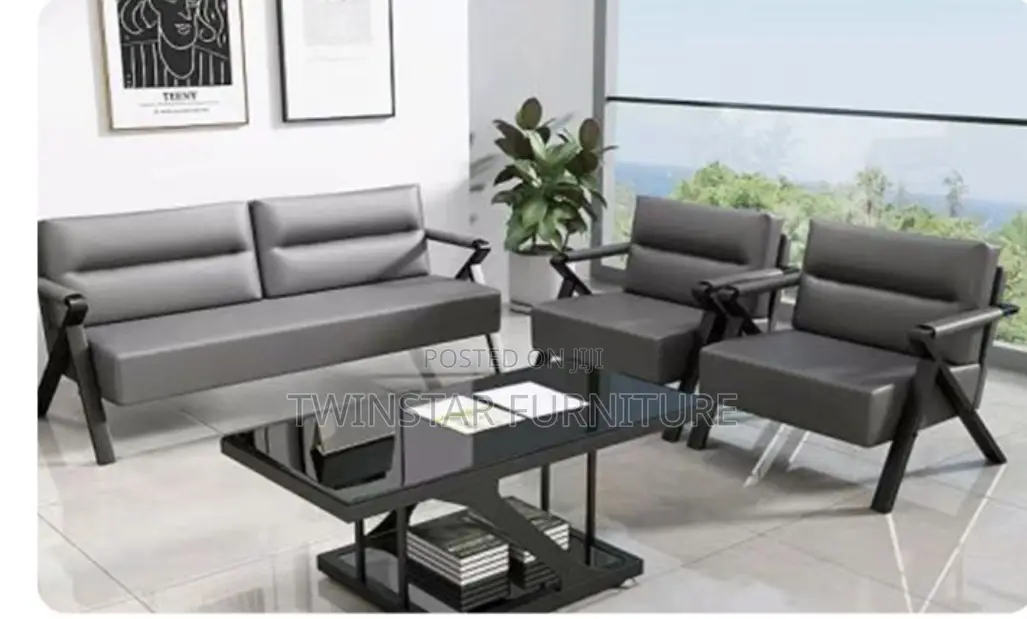 New Modern Leather 5 Seaters Sofa Chair