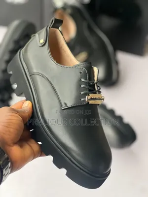 Men's Matte Stock Leather Black Lace Up Shoe
