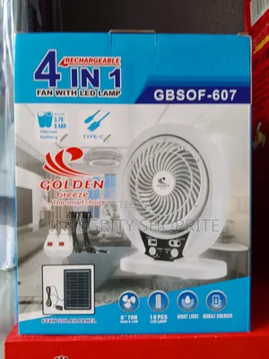 Golden Breeze Rechargeable Table Fan Led Lamp Solar Panel
