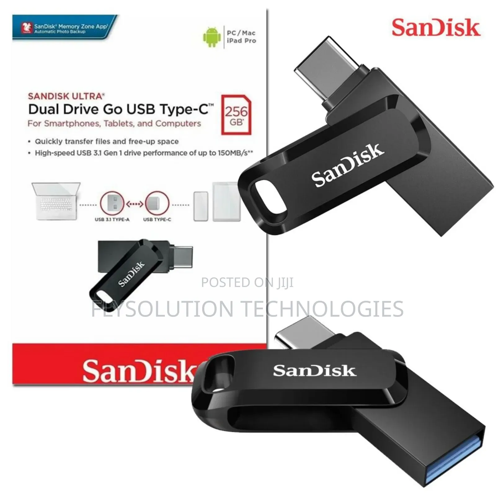 Sandisk Ultra Dual Go Usb-C Type-C 3.1 256gb Flash Drive