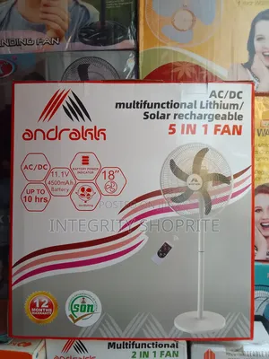 Andrakk 5 IN 1 RECHARGEABLE FAN 16"