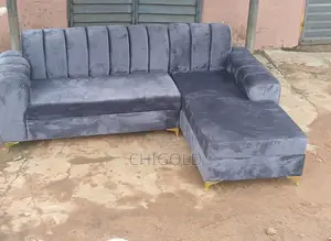 L-Shaped' Fabric Sofa With an Arm Chair Can Come in Colors