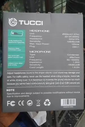 Tucci Wired Headset With Mic And Usb For Laptop