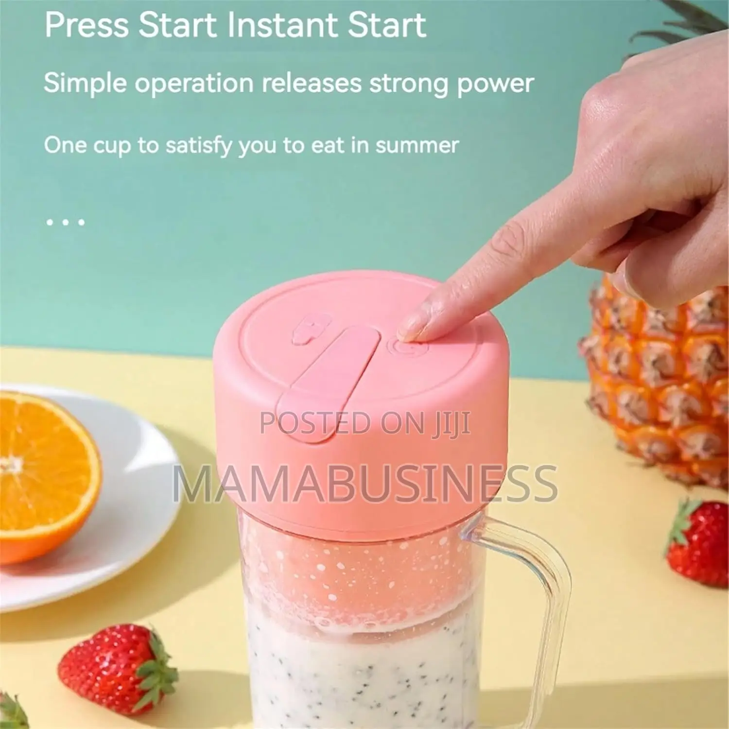 Portable Crusher Juicer With Handle Straw