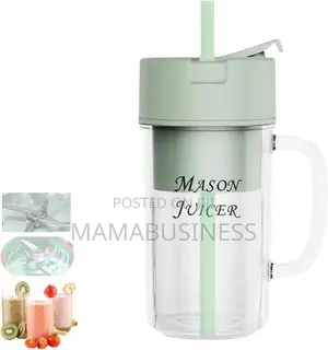 Portable Crusher Juicer With Handle Straw