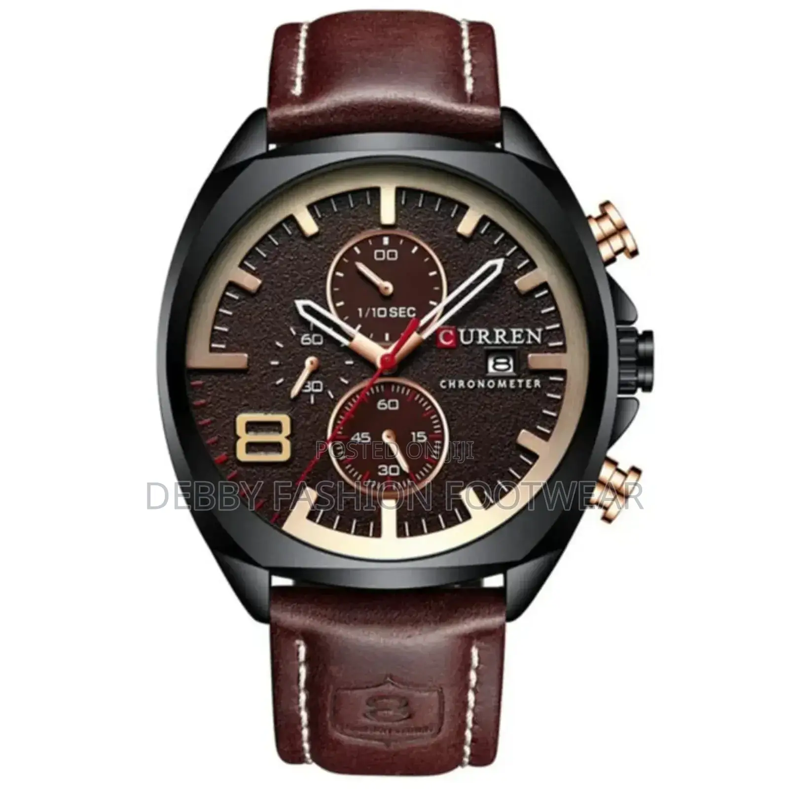 Curren Chronograph Leather With Box and Bag