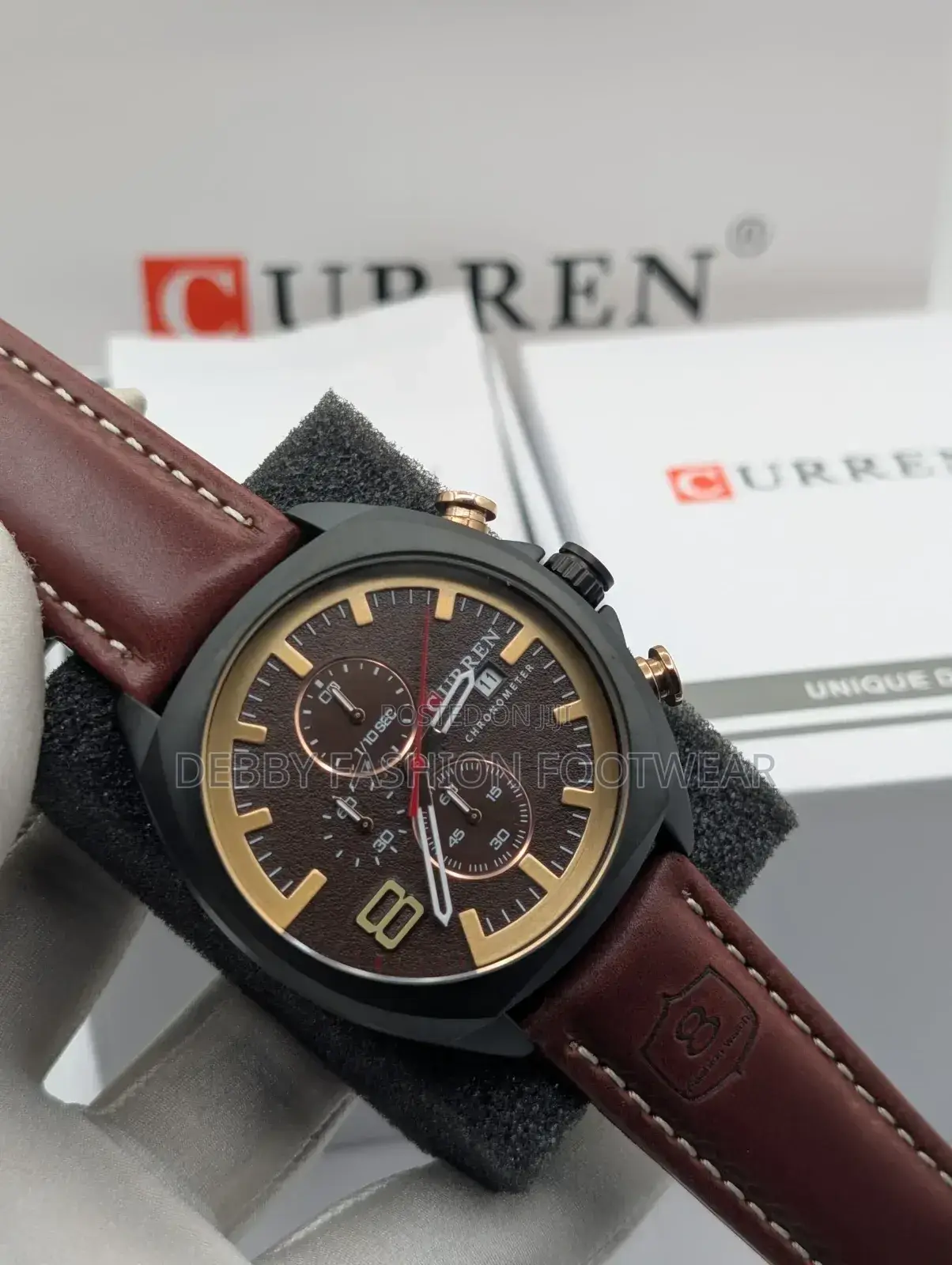 Curren Chronograph Leather With Box and Bag