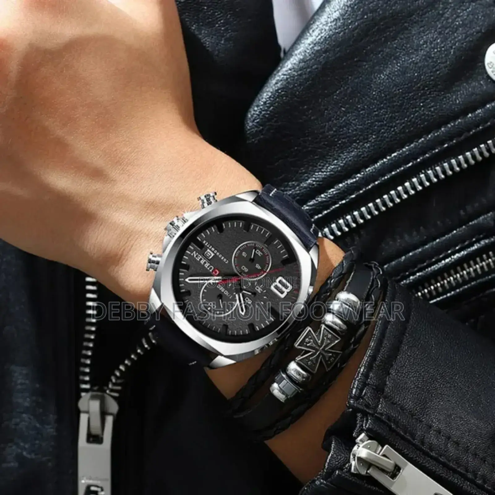 Curren Chronograph Leather With Box and Bag