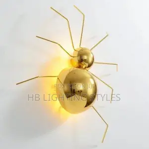 Modern LED Golden Spider Wall Light for Children