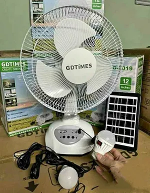 12" Solar Rechargeable Fan