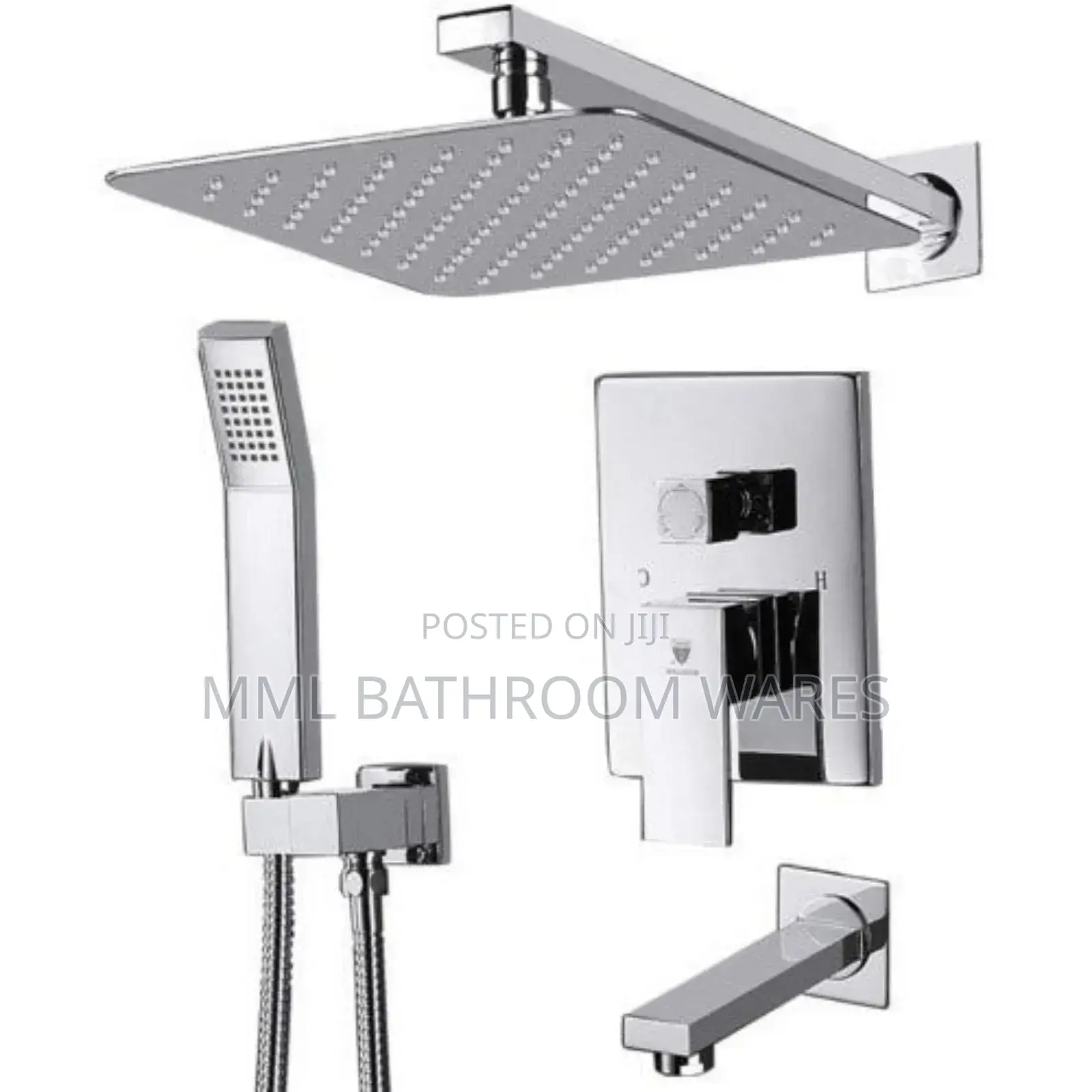 Chrome 5ways Concealed Shower With Foldable Tap
