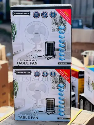 12 Inches Table Crownstar Rechargeable Solar Panel Fan Bulb