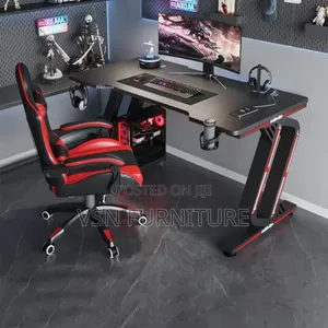 Gaming Desk With Led Lights and Gaming Chair