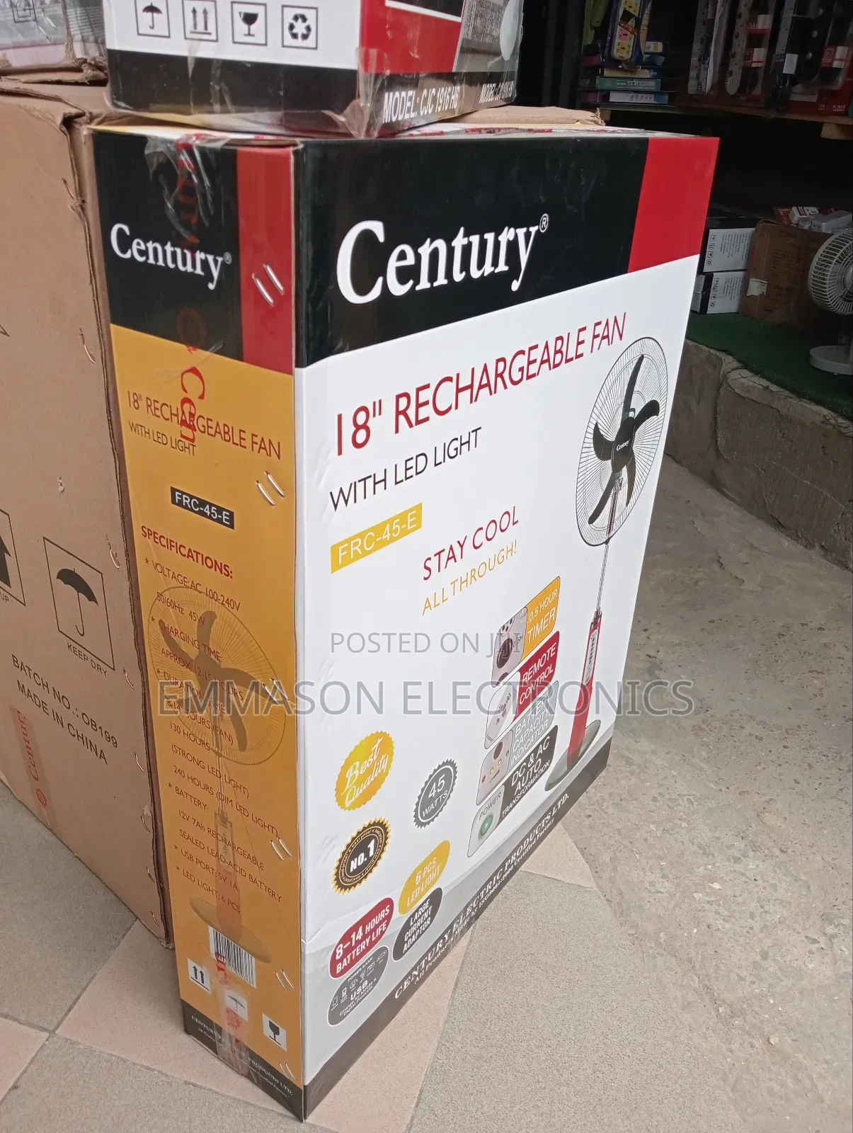Century 18 Inches Rechargeable Fan