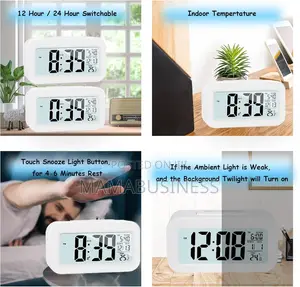 Time Alarm Clock With Temperature Date Snooze