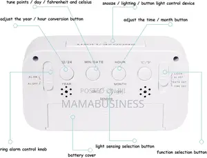 Time Alarm Clock With Temperature Date Snooze