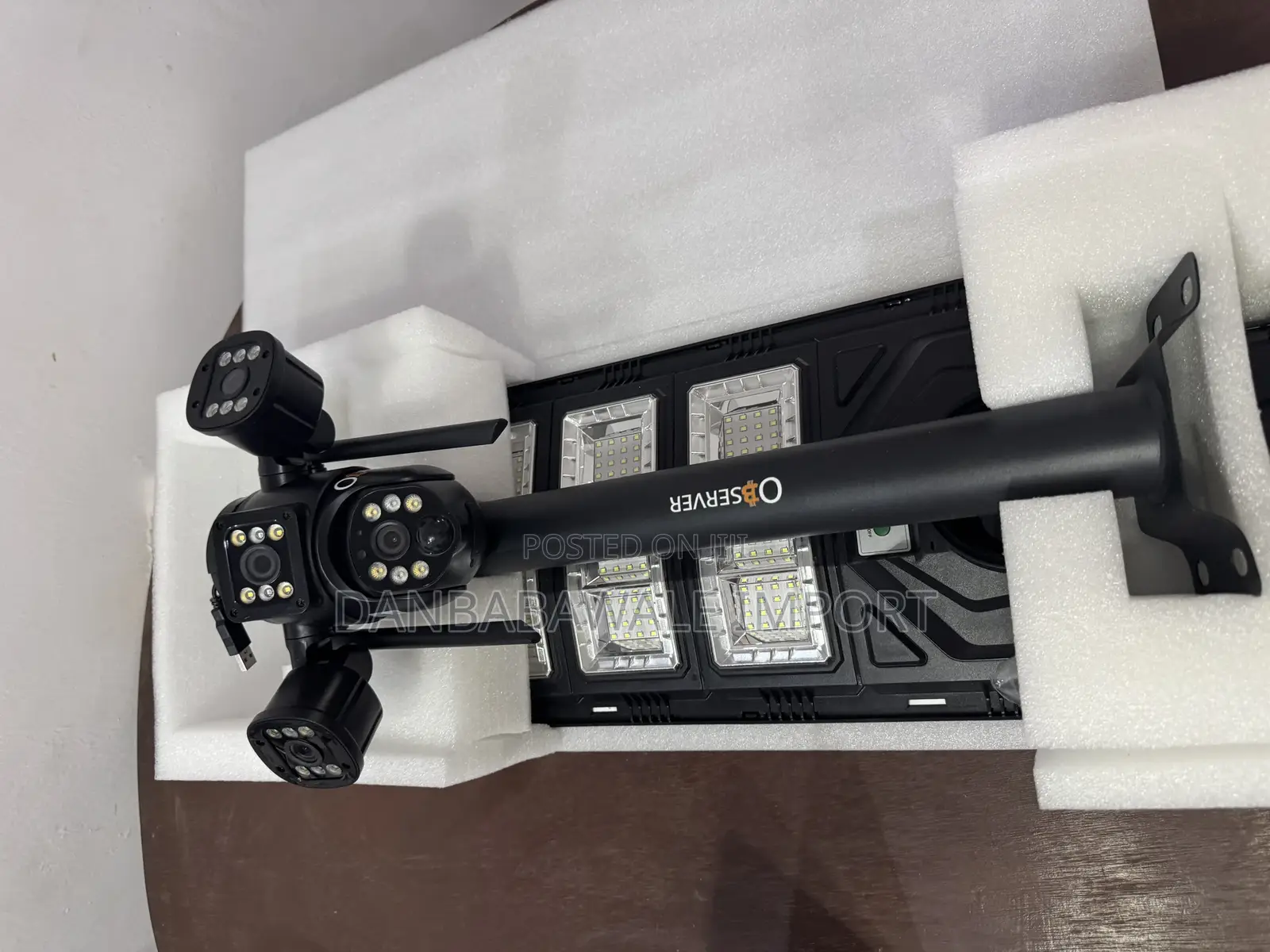 Solar Street Light With 4 Lens Cctv Camera. Double Security