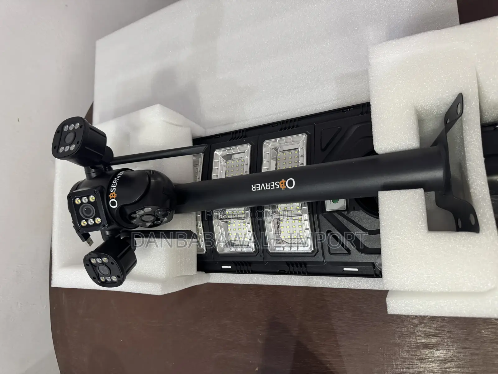 Solar Street Light With 4 Lens Cctv Camera. Double Security