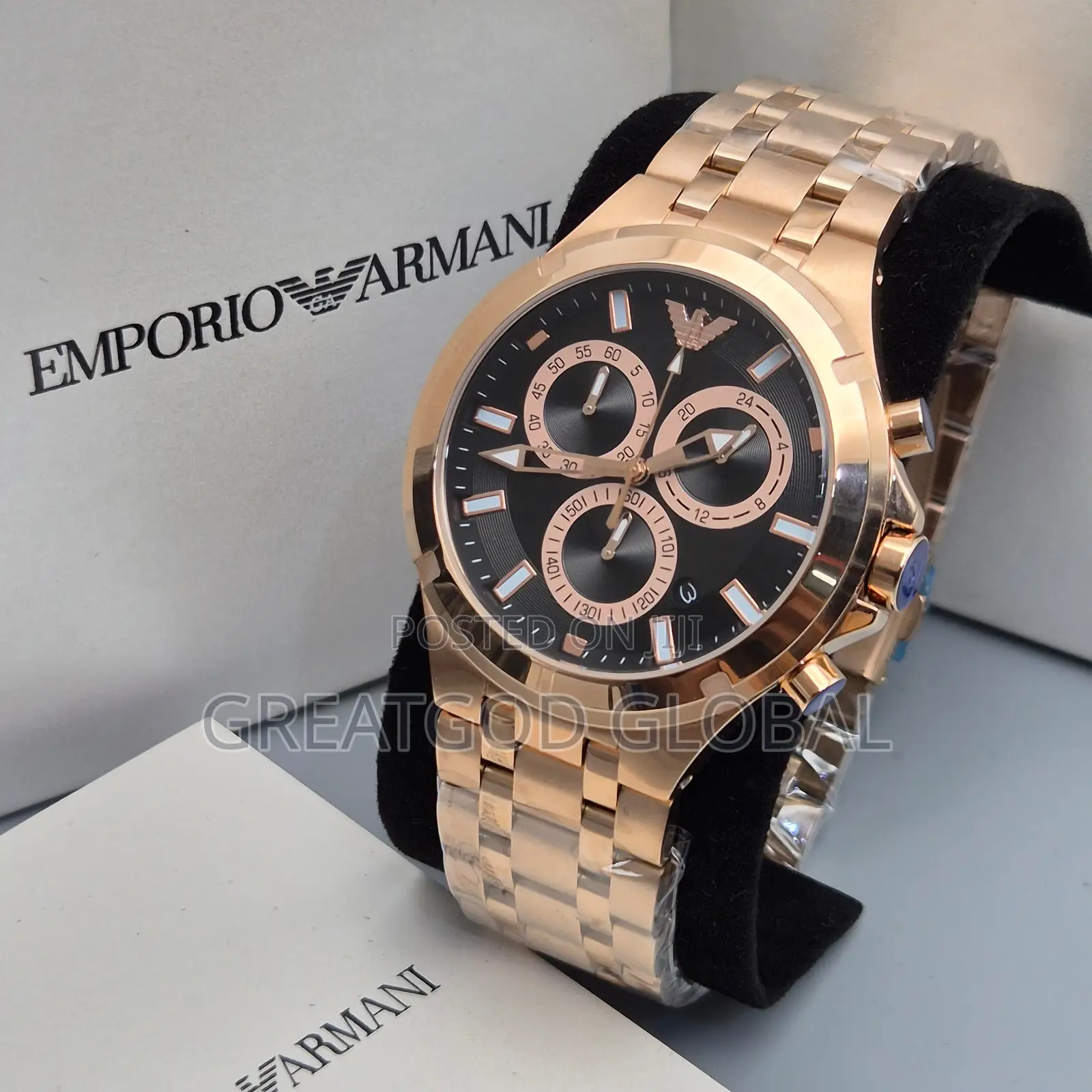Luxury Armani Solid Chain Wristwatch