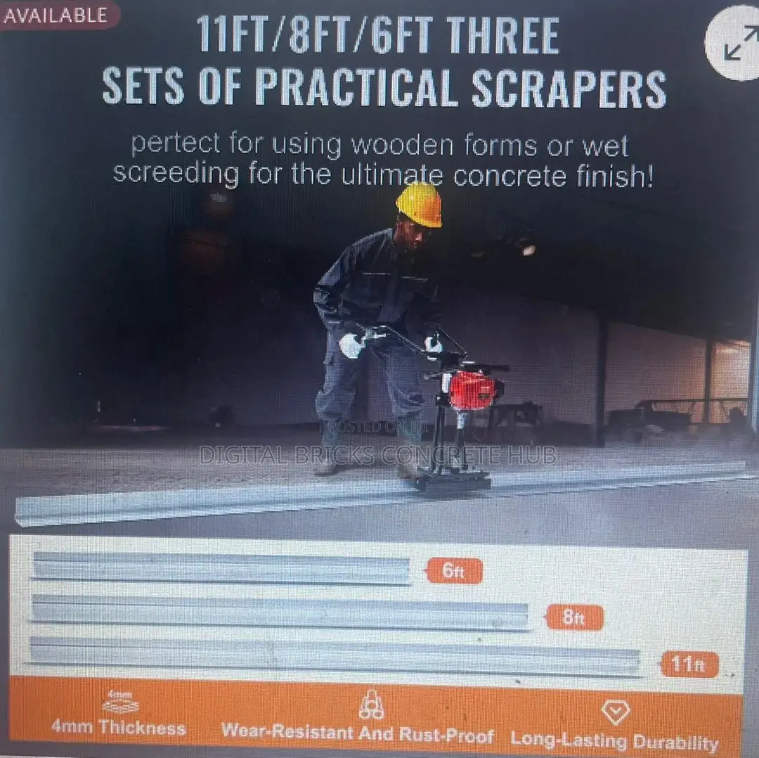 Fuel Powered Screed Machine With 10ft Pole Screed