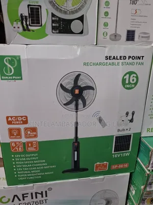 Sealed Point Rechargeable Standing Fan -16"