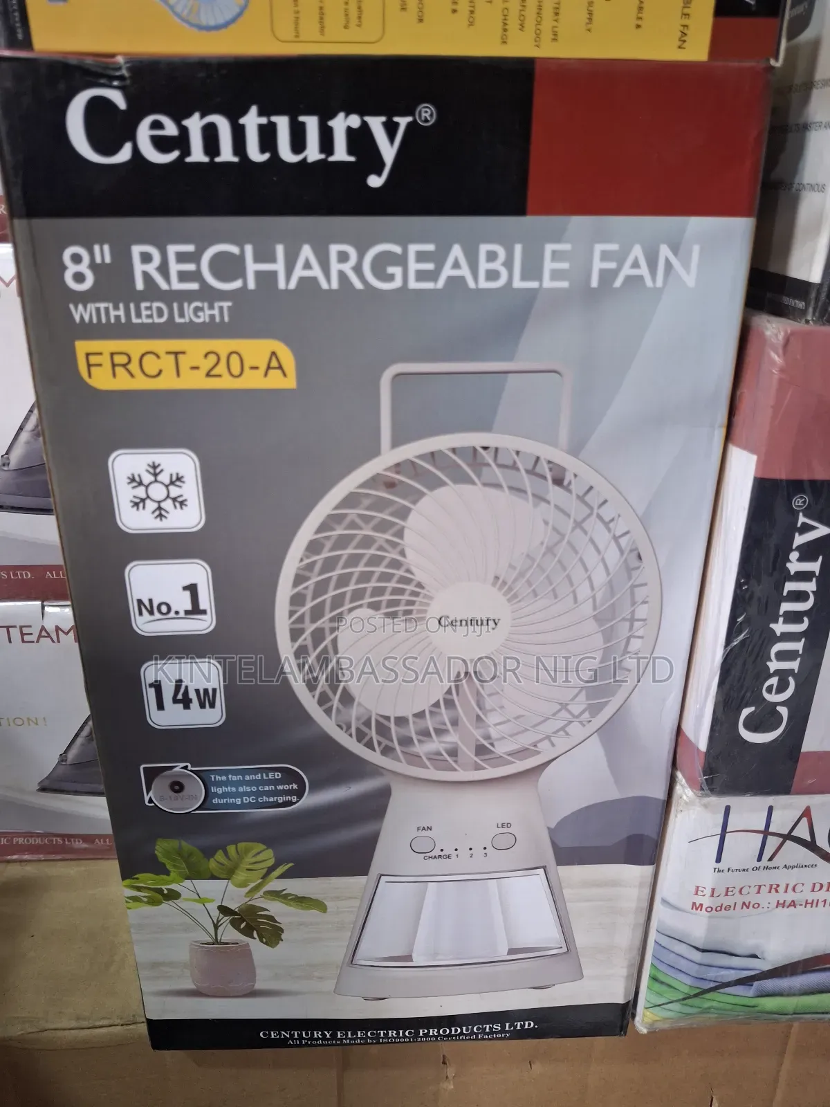 Century 8" Rechargeable Fan